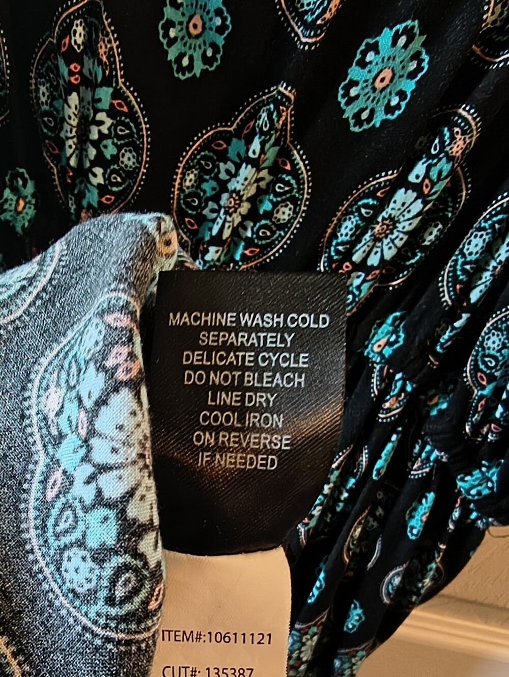 Torrid 3-Tier Midi Sundress - Size 1 / 1X, Black & Turquoise Mandala Print - Picture 8 of 9